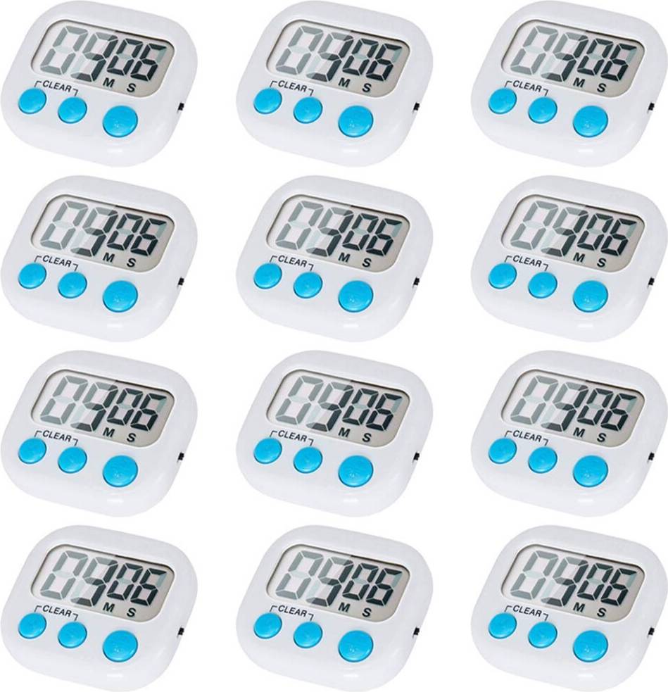 12 Pack Large Lcd Digital Kitchen Timer With On Off Switch