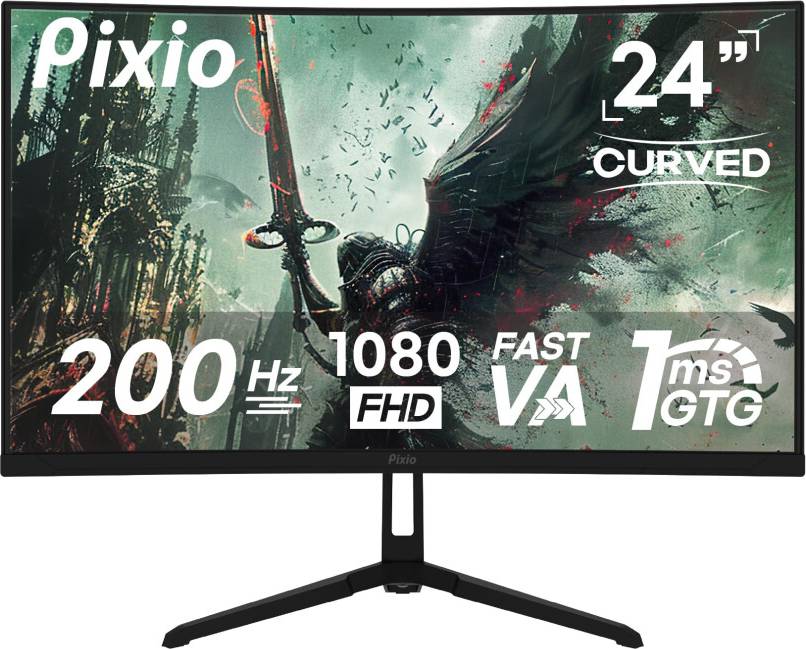 Monitors PIXIO PXC248 Wave 24 Inch Refresh Rate FHD Gaming Response Time