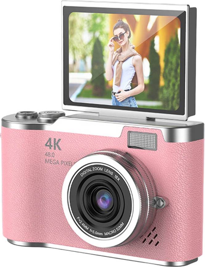 Compact 4K Digital Camera 48 MP - Pink