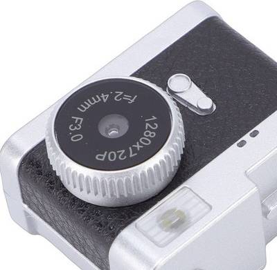 Tiny Retro Digital Keychain Camera - Silver