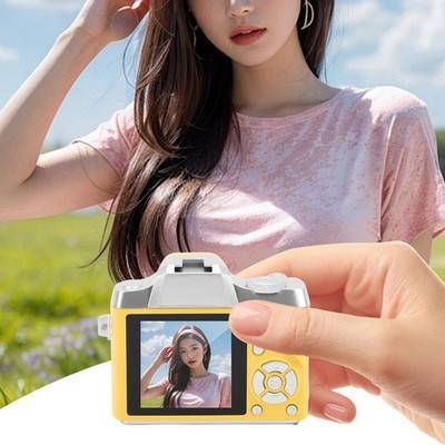 Yellow Digital Camera 48MP HD Keychain