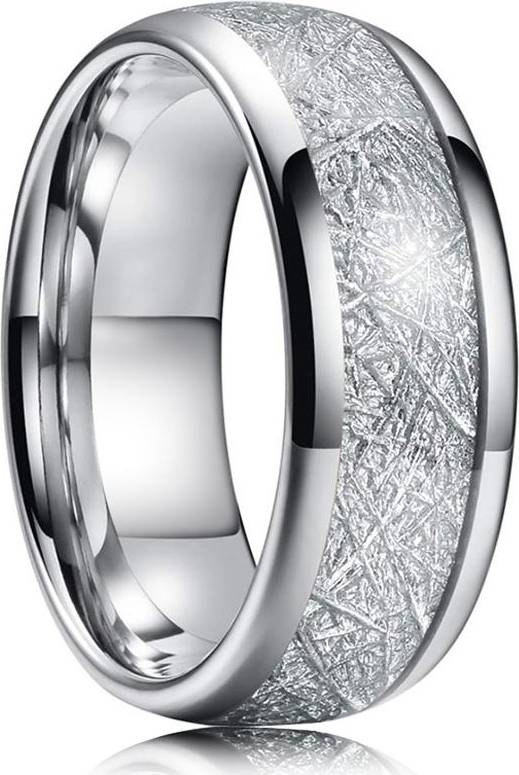 Yiran Men Stainless Steel Rings Inlay Galaxy Style Abalone Shell - White