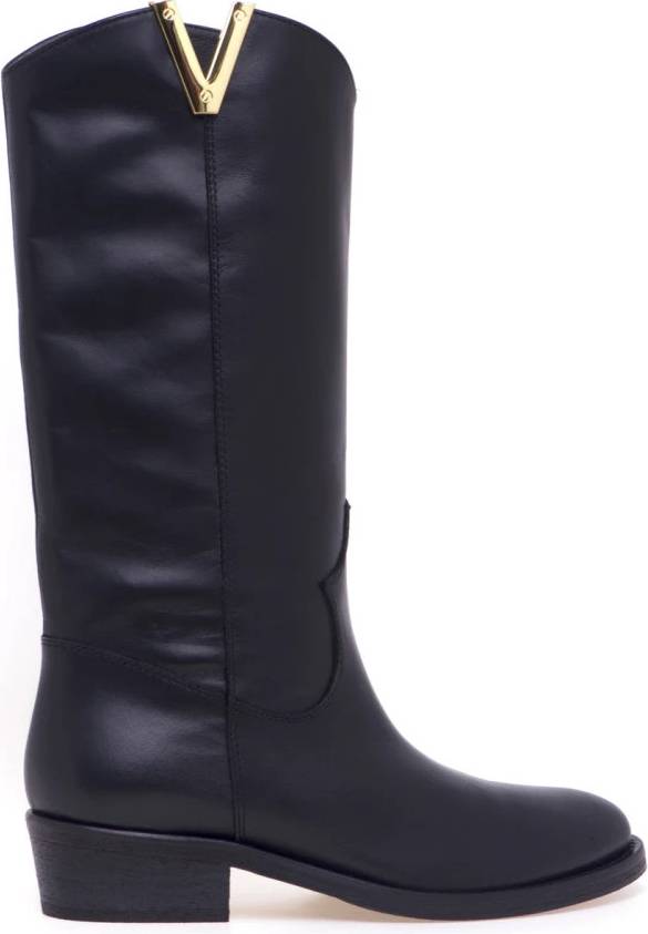 Via Roma 15 Texan Boot Leather - Sort