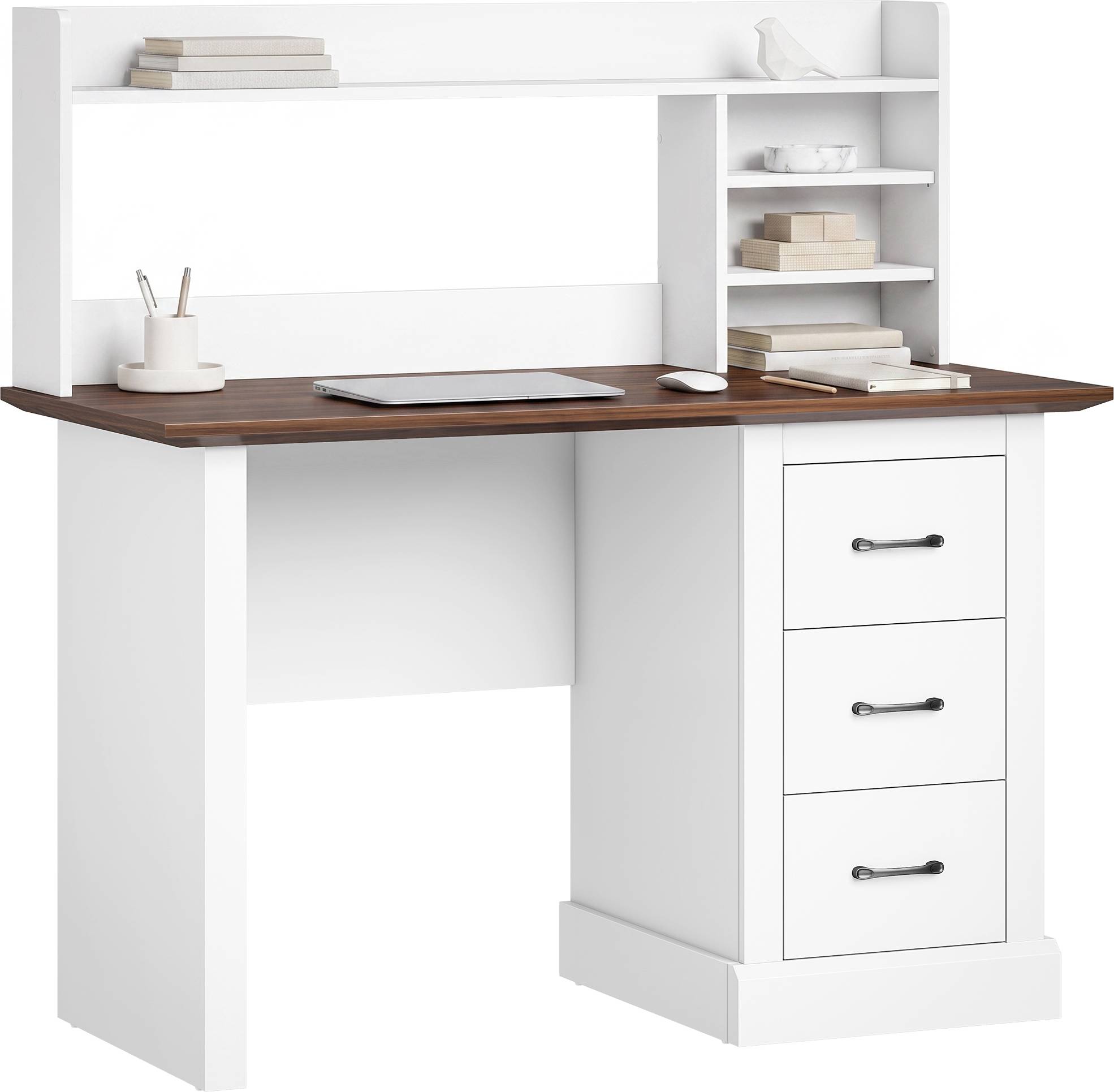 Computer desk with drawers Homcom Computer Desk 3 Drawers Storage Shelves