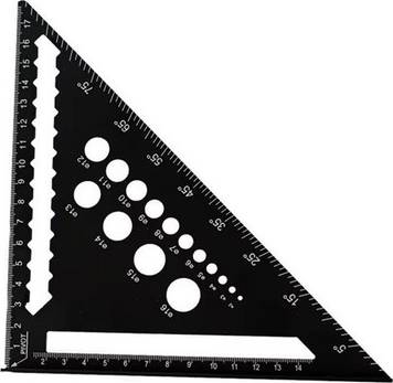 Sodial Triangle Ruler 7 Inch Aluminum Angle Protractor Speed Metric Square