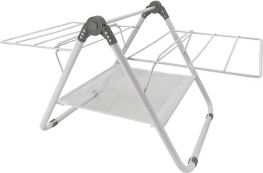 Collapsible clothes drying racks At Home Grey Short Collapsible Drying Rack White Metal