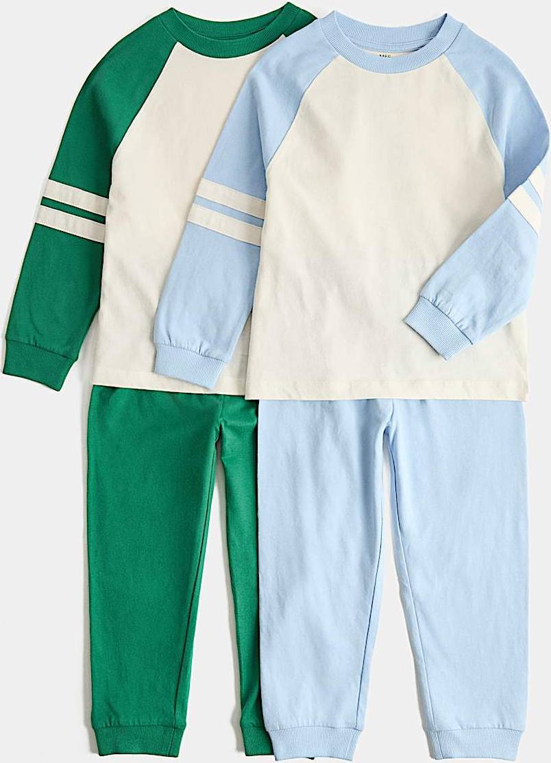 Kids Pure Cotton Raglan Pyjama Sets