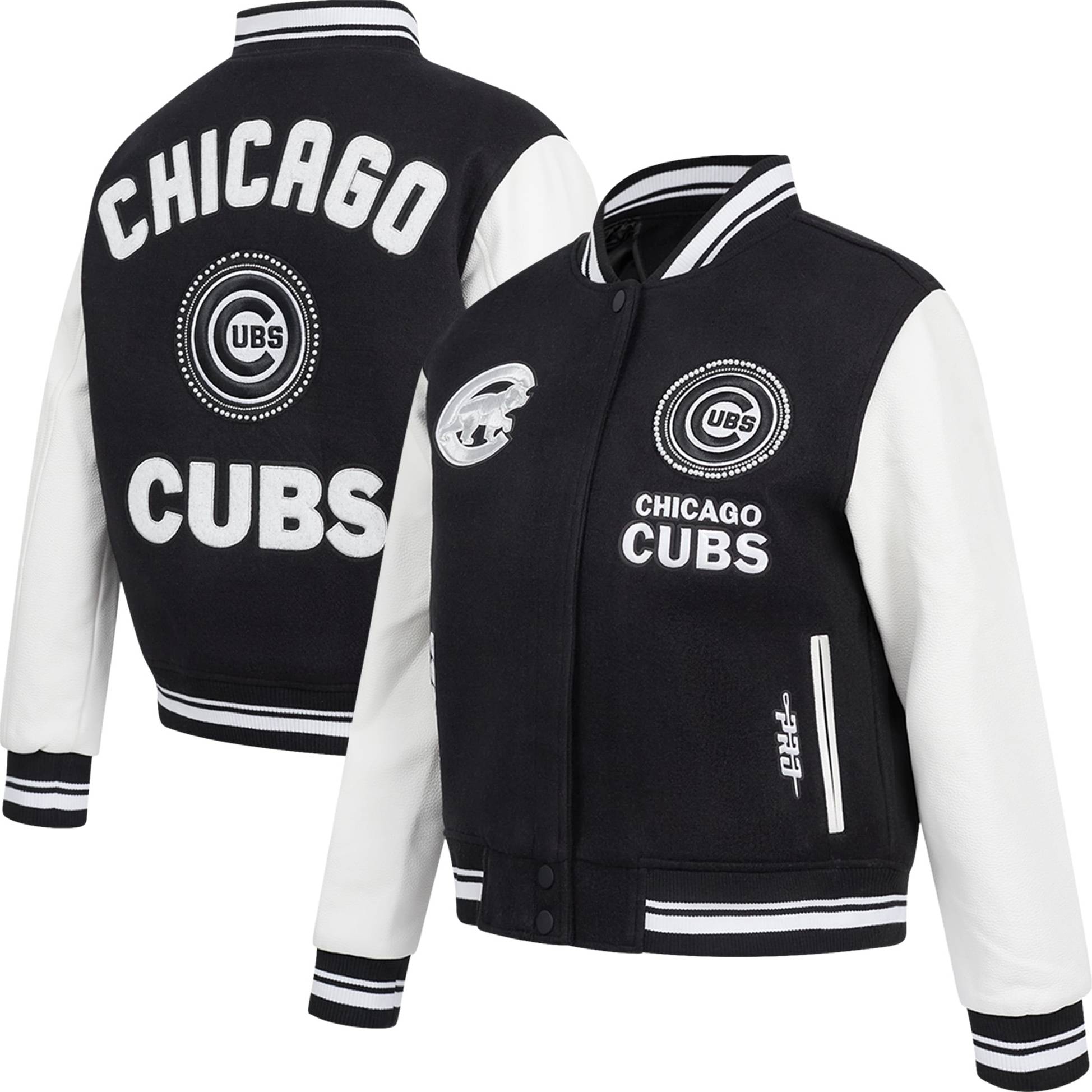 Pro Standard Black Chicago Cubs Pearls Rib Wool Jacket