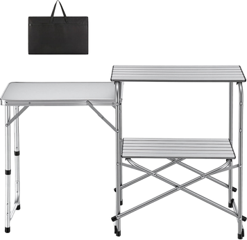 Camping kitchen KffKff Portable Camping Kitchen Table Foldable Design