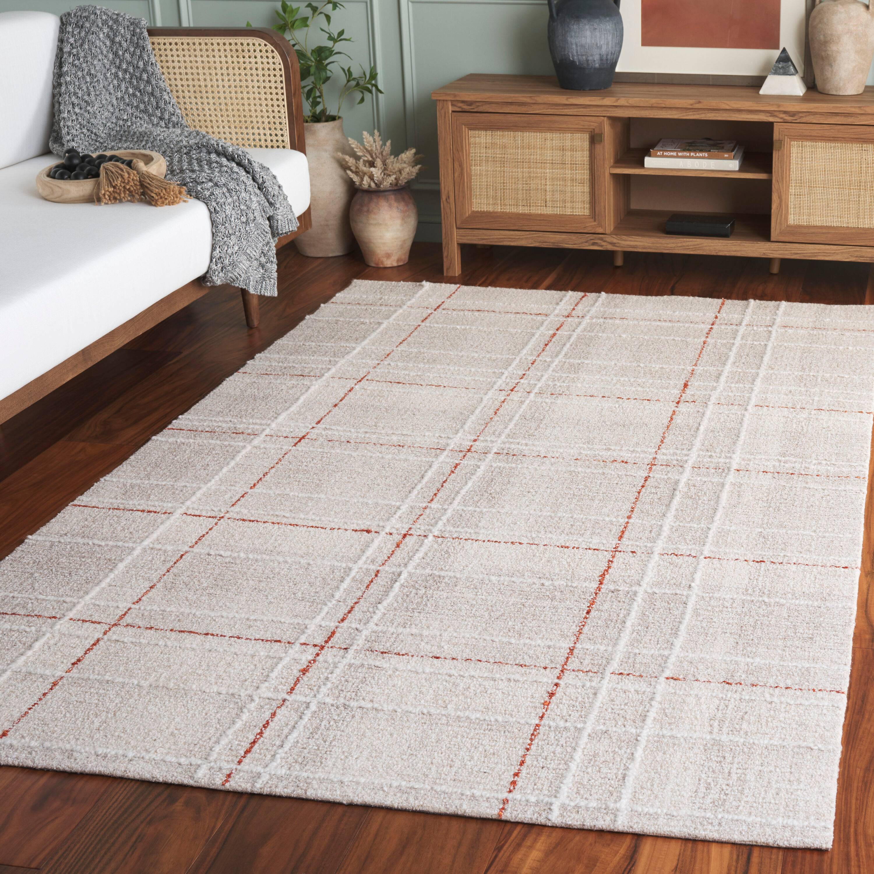 Safavieh Genre 503 Rust Contemporary Medium Rectangle Rug 5ft x 8ft Beige