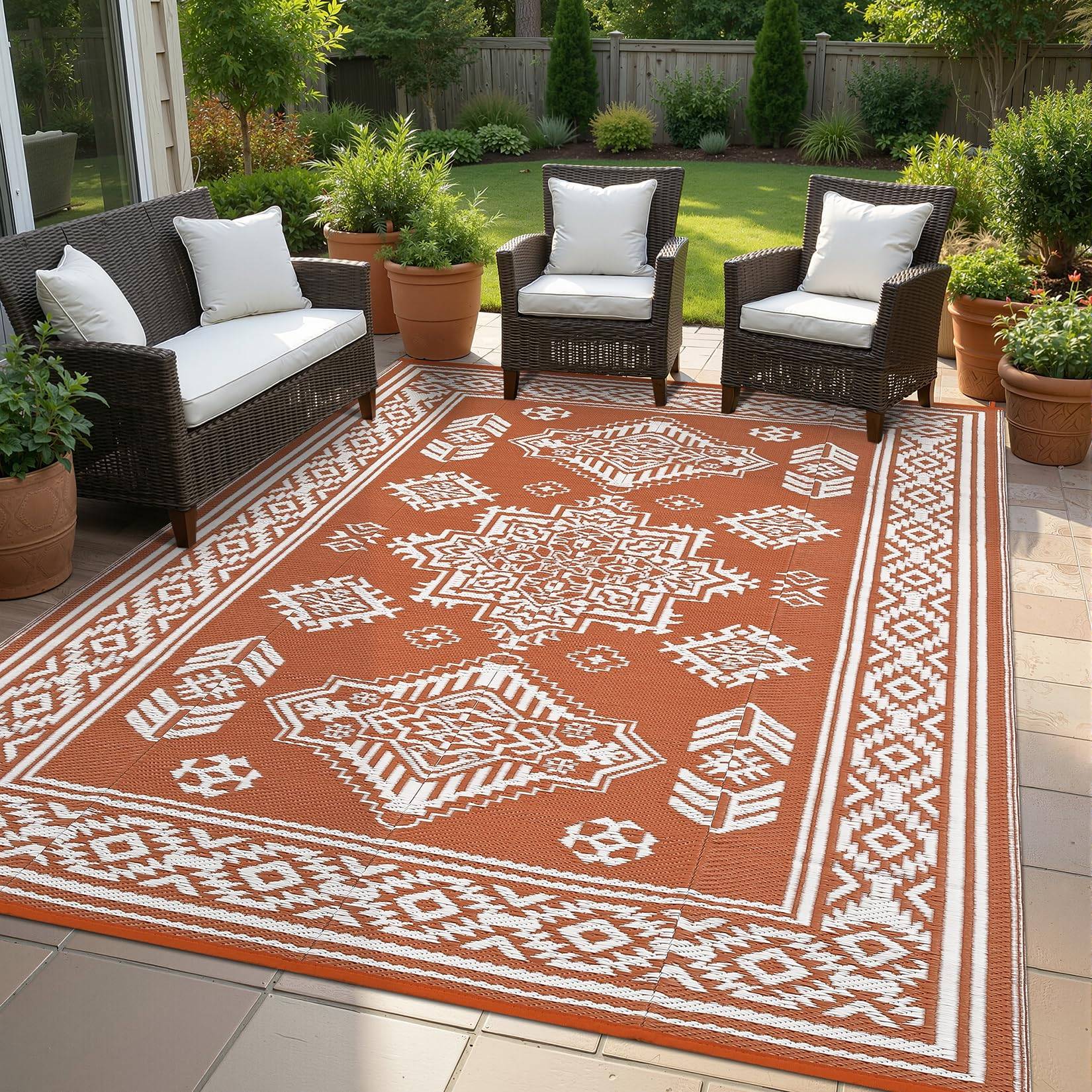 Outdoor rug Garvee Waterproof Outdoor Rug 8x10