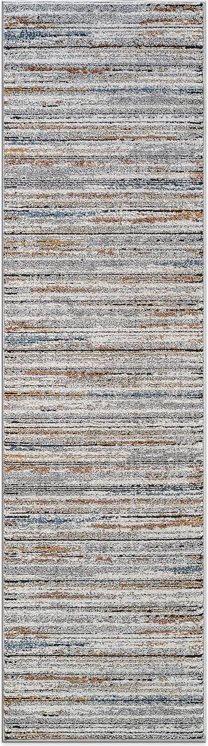 World Rug Gallery Multi-Tonal Striped Area 2 x 12 ft Multicolor, Blue