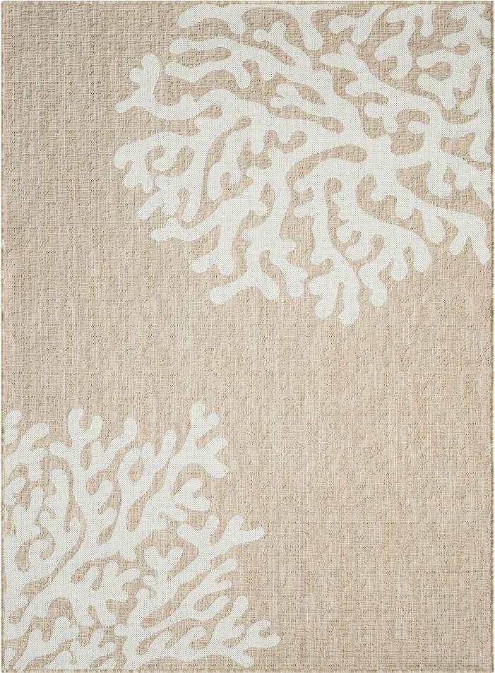 Durable Performance Area Rug Outdoor Ivory 5' x 7'