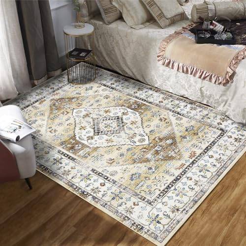 Garvee Area Rug 6x9 Soft Washable Yellow