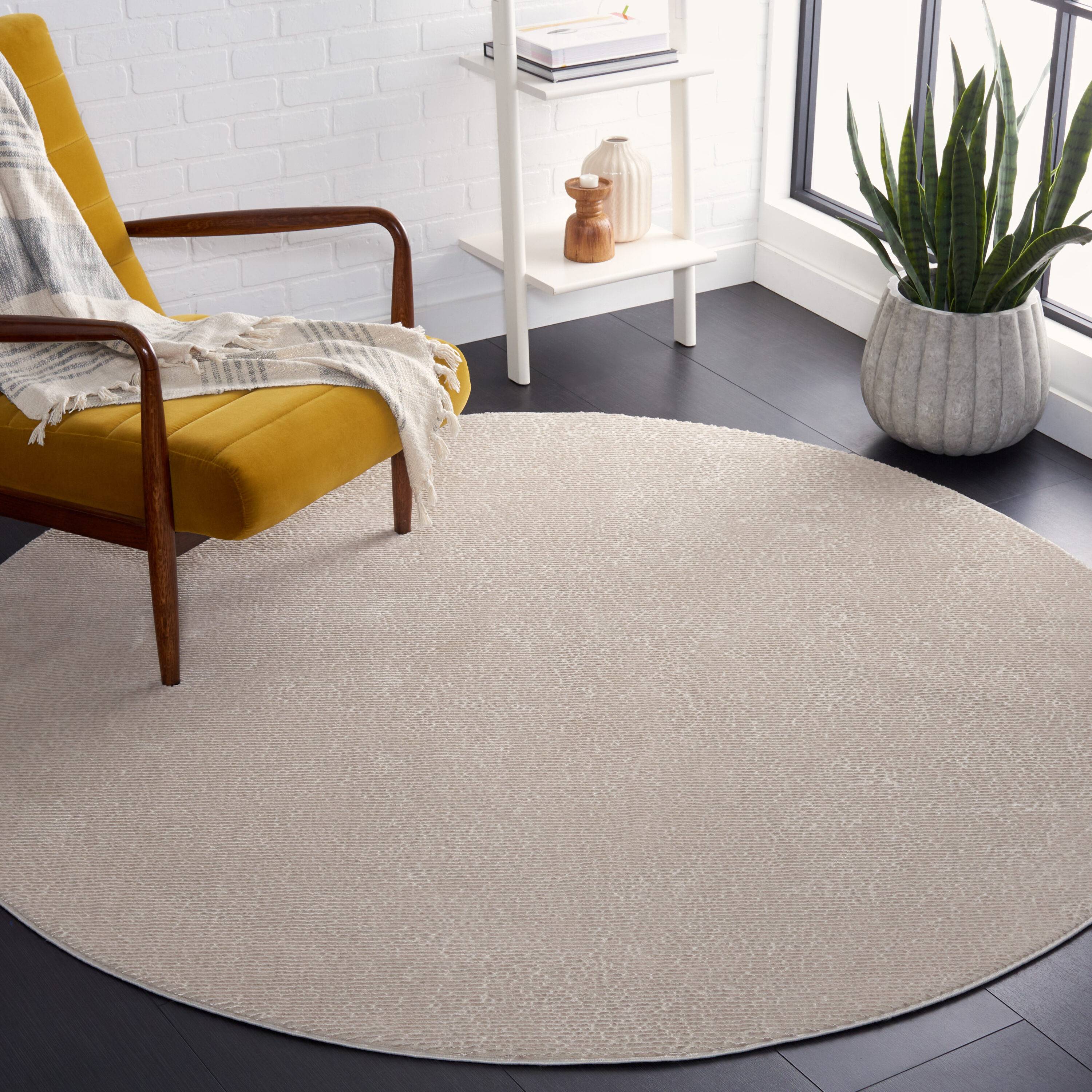Safavieh Revive 5' Round Solid Color Rug Polyester Beige