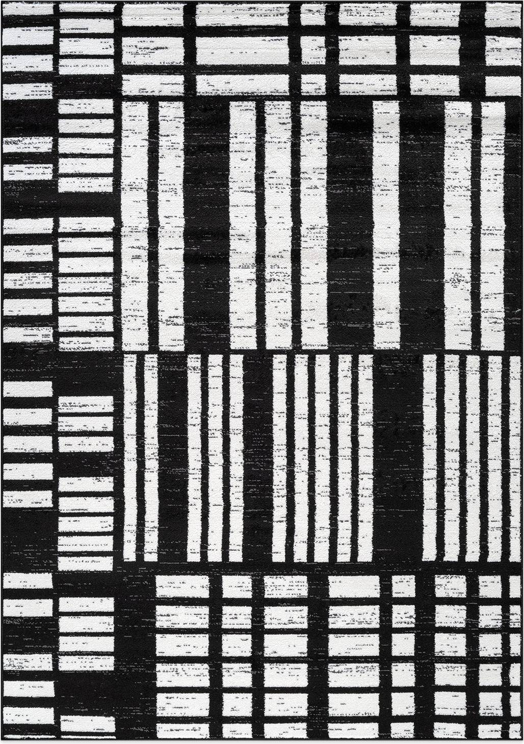 World Rug Gallery Origin 5 x 7 ft Loomed Polypropylene Rectangular Indoor Geometric Blocks