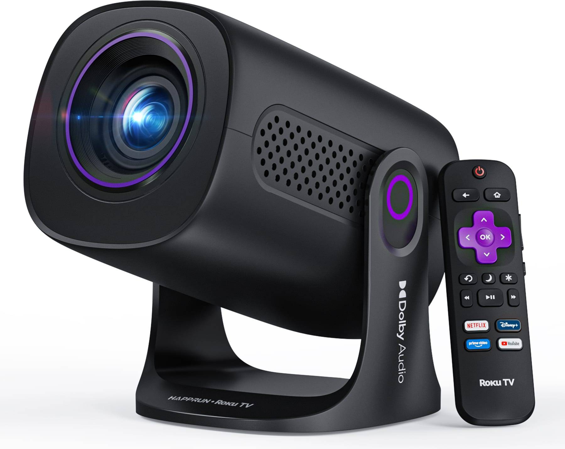 Tv projector Happrun Roku TV Smart Mini Projector WiFi Bluetooth