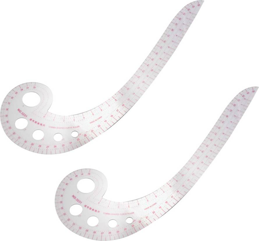 Typecat 2pcs 11.8 Inch Long Comma Shaped French Curve Ruler