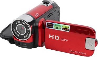 Red Video Camera 2.4 Inch Color Screen Fill Light