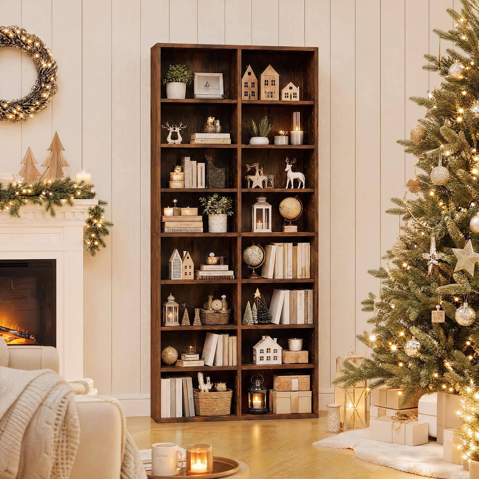 Costway 16-Cube Bookcases CD Storage Rack