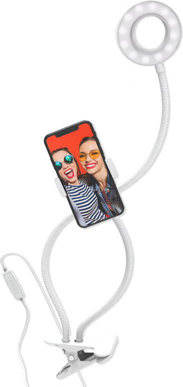 Ringlys Digipower Vlogging Ringlys 7.6 cm Med Telefonholder