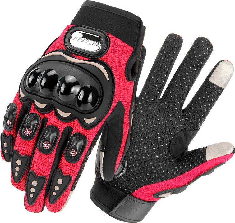 Maxpower Summer Motorcycle Gloves Touch Screen Breathable Moto Racing Riding - Red