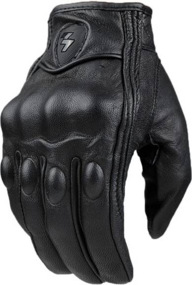 Maxpower Retro Non Perforated Motorcycle Gloves Black Racing White Road Racing