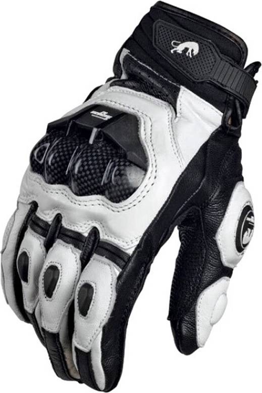 Maxpower Motorcycle Gloves Racing White Road Racing - Black