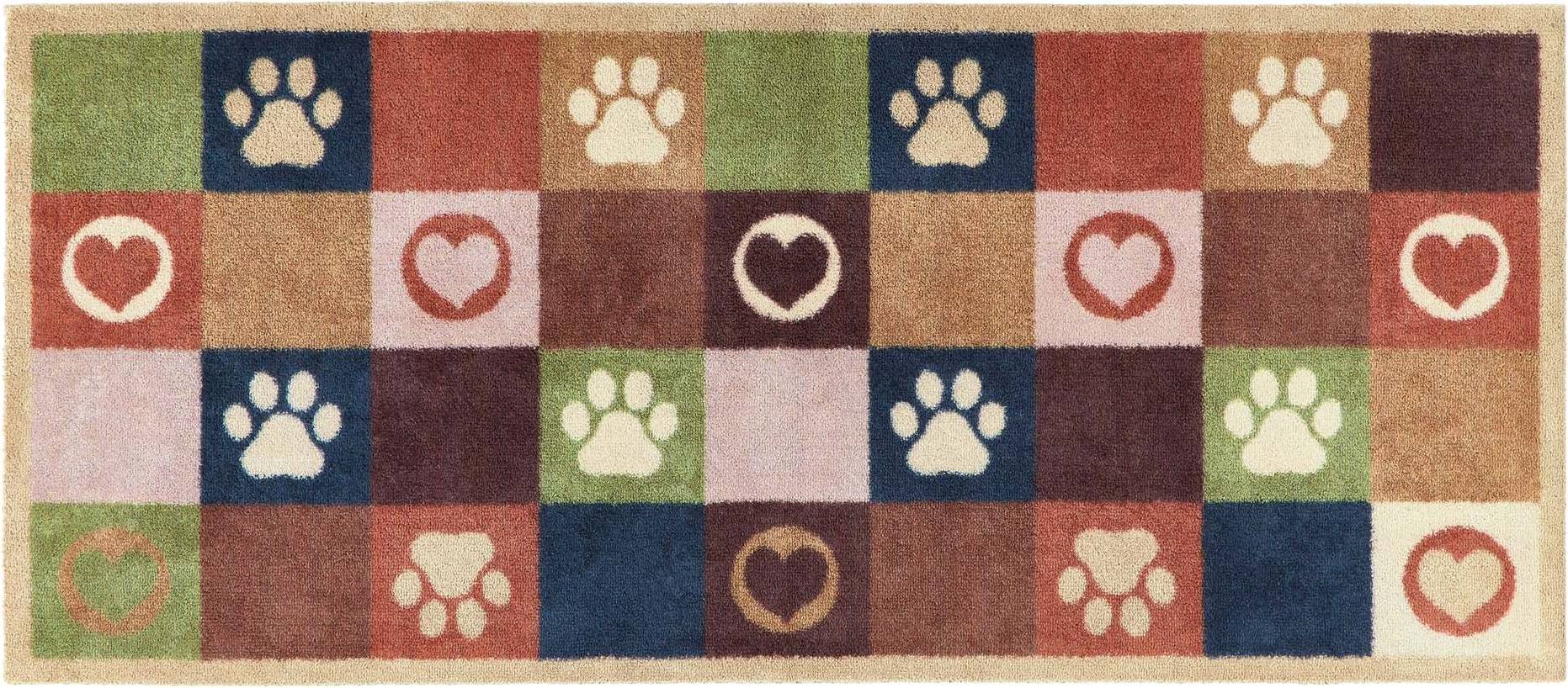 Hug Rug Patchwork Paws Washable Runner Grün cm