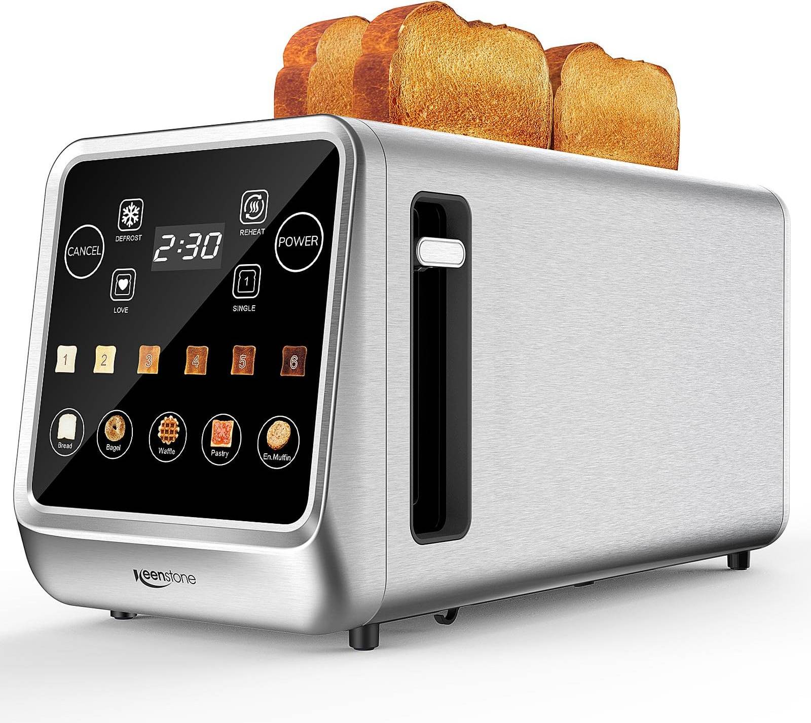 Keenstone Toaster 4 Scheiben LED Display Touchscreen