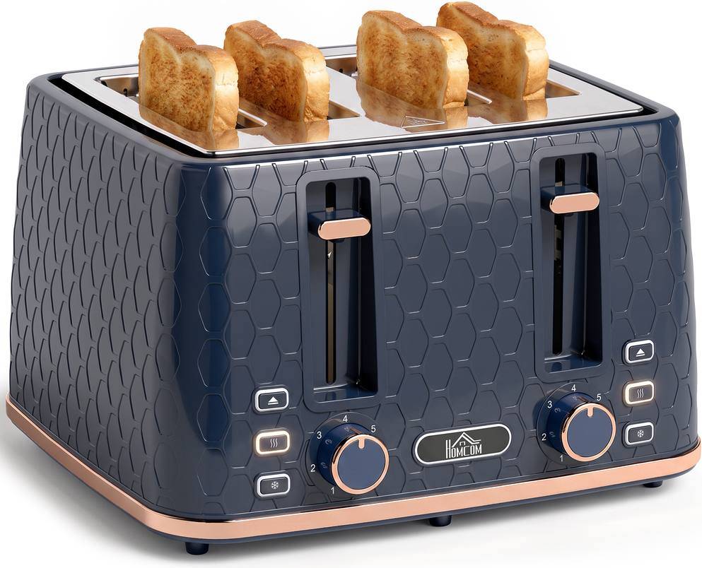 Homcom Toaster 4 Slice 7 Browning Levels