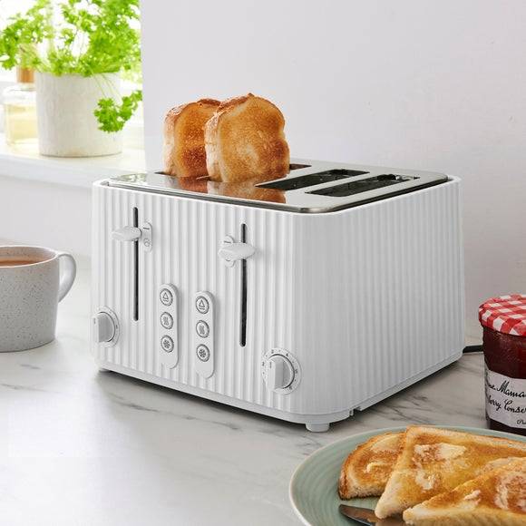 Dunelm Ribbed Plastic 4 Slice Toaster
