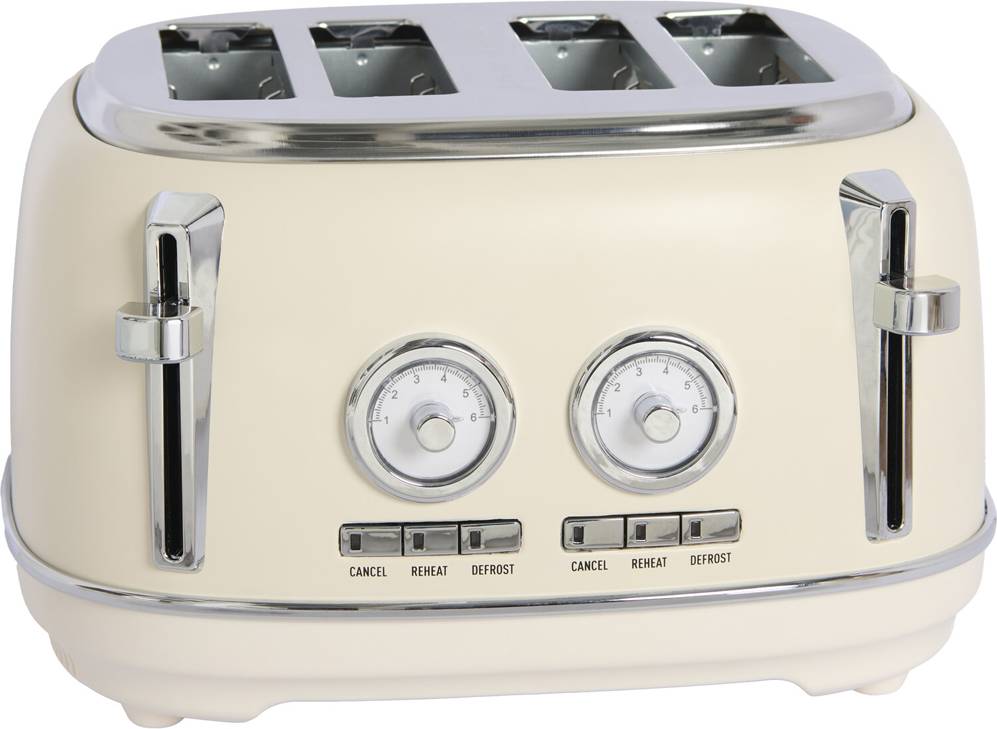 Kitchenmaster 4 Slice Retro Toaster Cream
