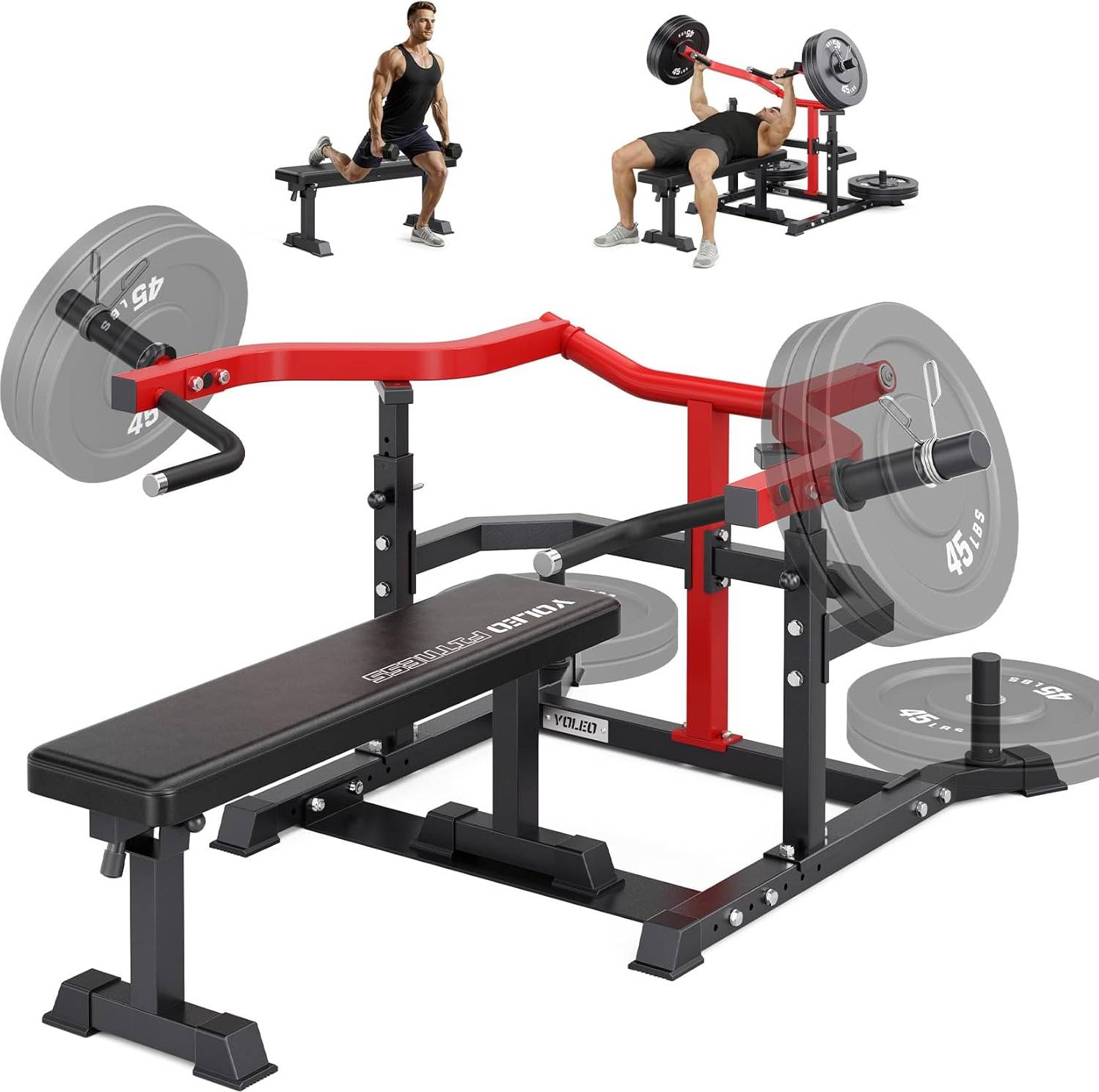 Olympic weight set YOLEO Olympic Weight Bench Adjustable Press Rack