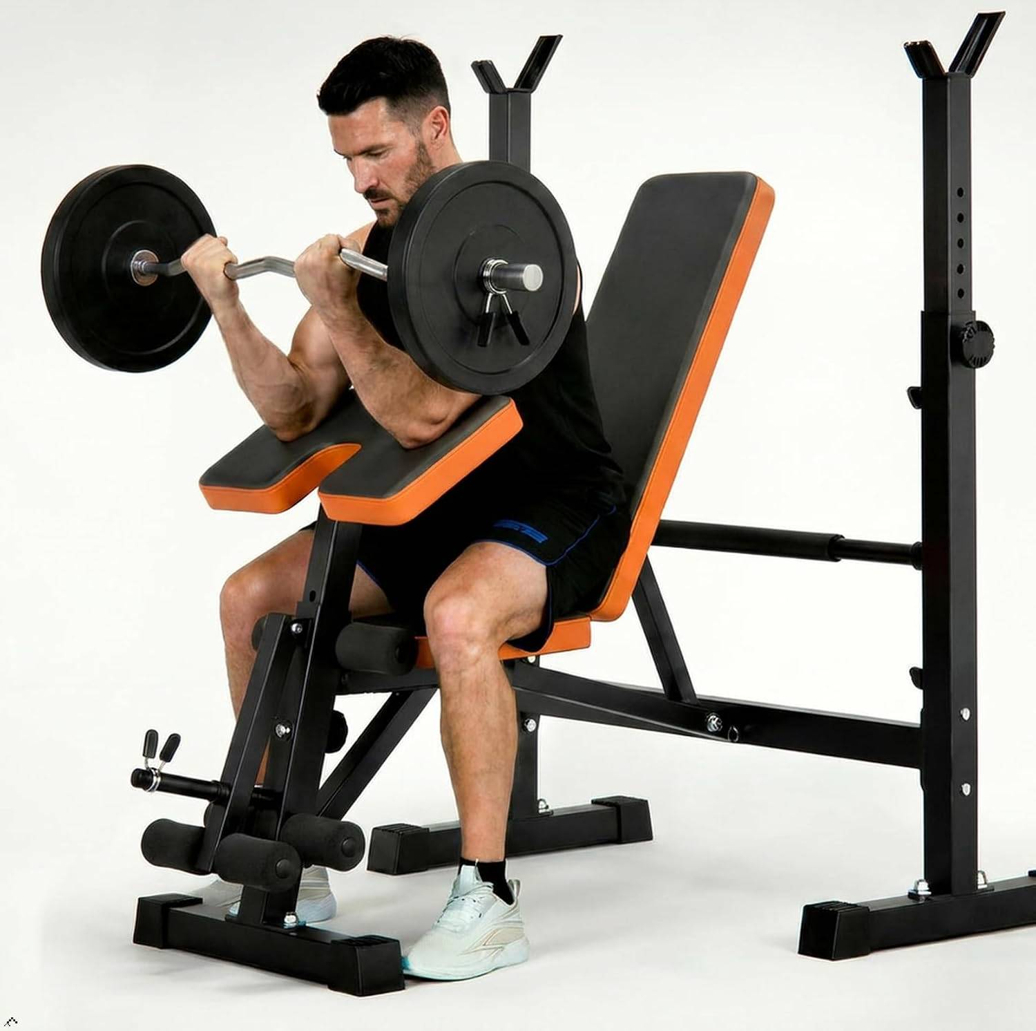 Olympic weight set YOLEO Olympic Weight Bench Set with Adjustable Barbell Rack