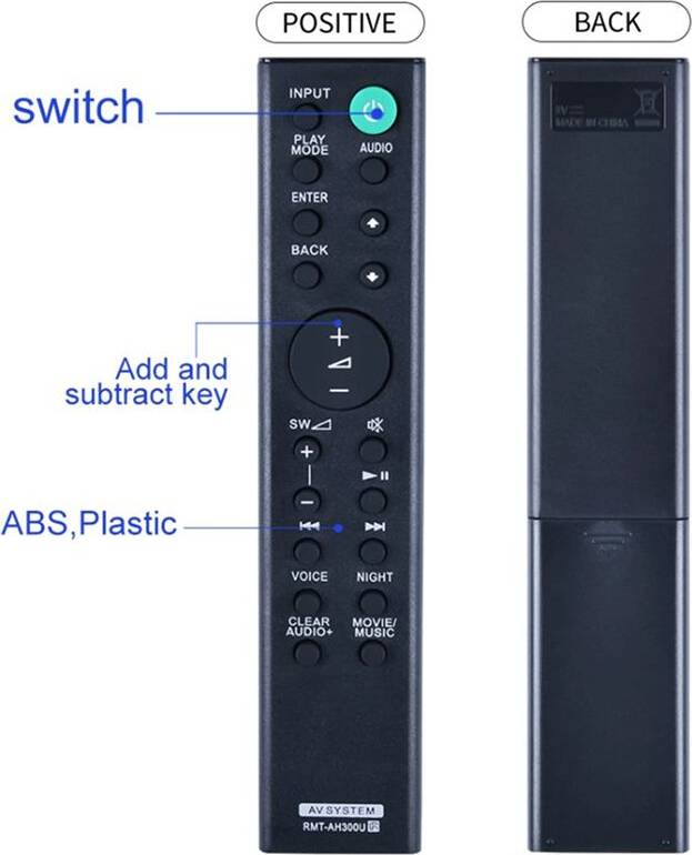 Typecat RMT-AH300U Soundbar Remote Control