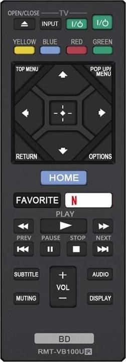 Torribaly RMT-VB100U Remote Control Blu-Ray Player