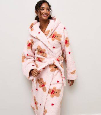 New Look Pink Gingerbread Double Borg Texture Robe