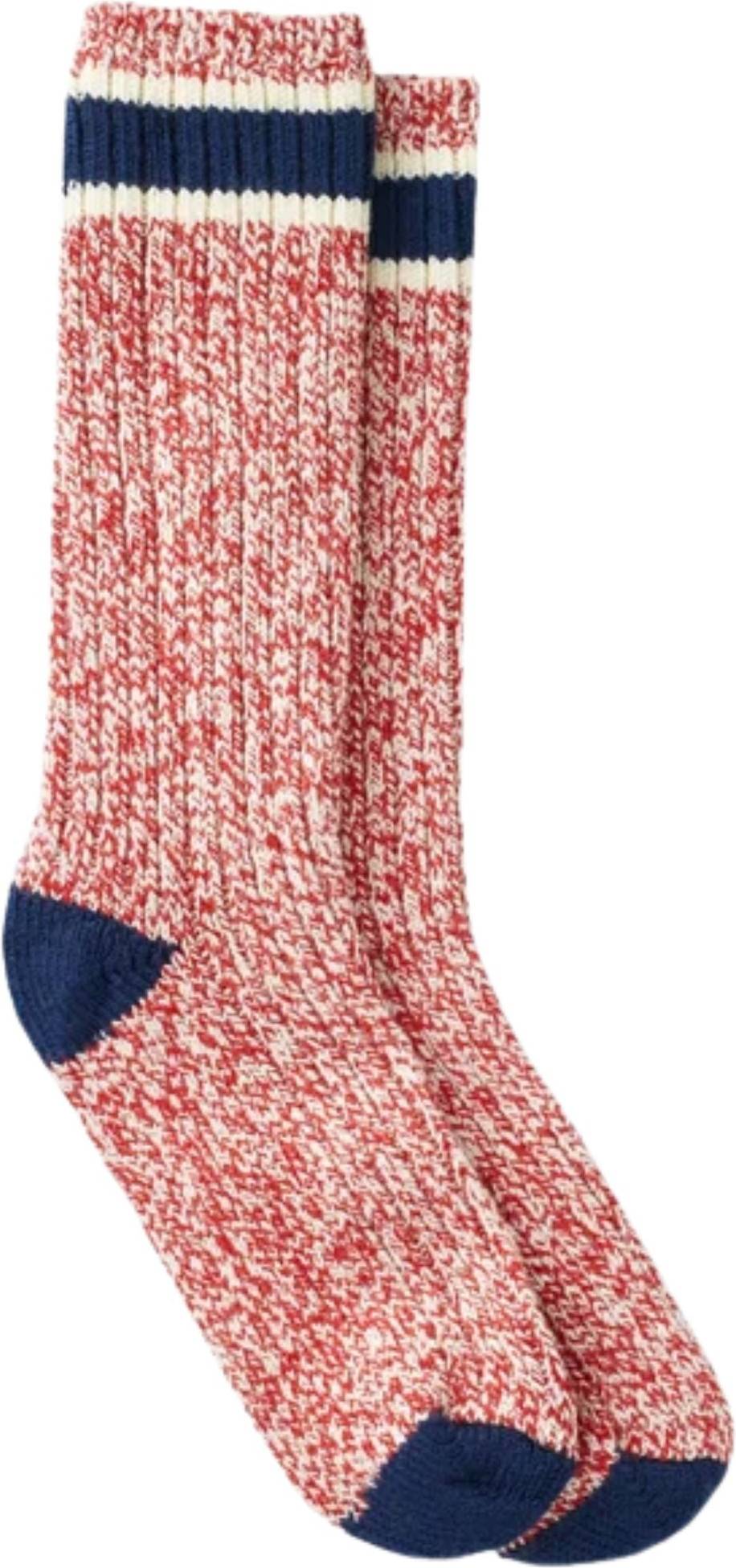 Red Wing Striped Wool Ragg Crew Sock - Red/Navy