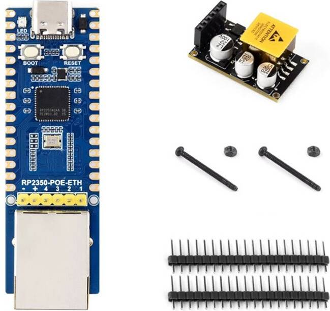 RP2350A PoE-ETH Development Board with PoE Module