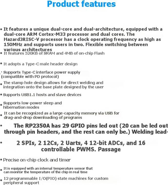 RP2350-Zero-cm Development Board Module