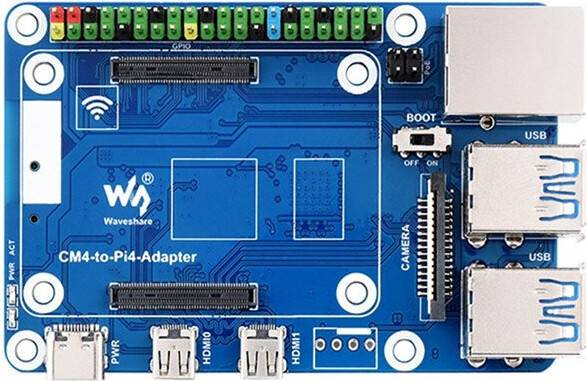 Waveshare CM4 to Pi 4B Adapter for Raspberry Pi CM4