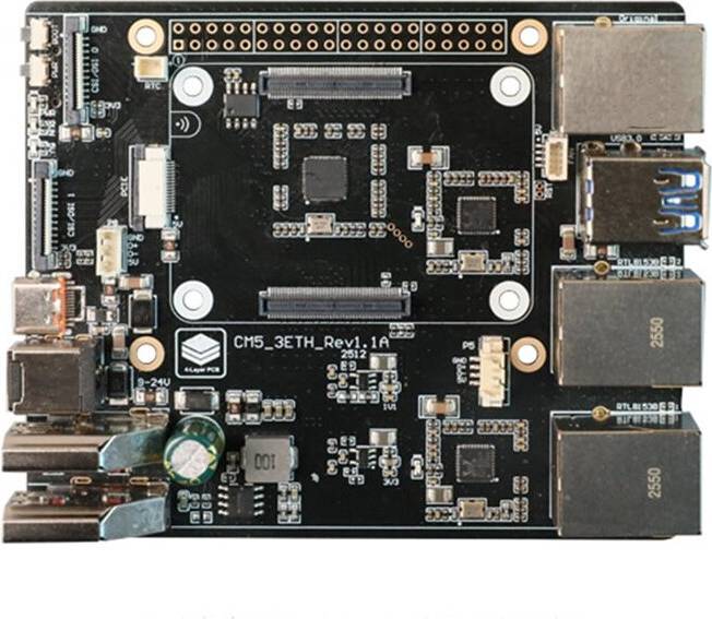 Kepptory Raspberry Pi CM5 3ETH Expansion Board