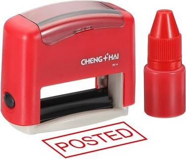 Uxcell Posted Self Inking Stamp With Red Ink