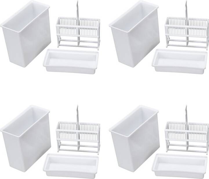 Dish rack Typecat 4X 2 in 1 White Microscope Slides Staining Rack Dish Set