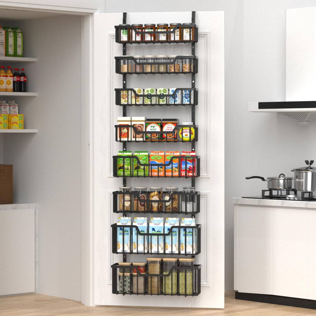 Belfry Kitchen Adjustable Spice Rack Black
