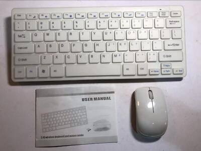 DIXIETREE White Wireless Mini Keyboard Mouse Set