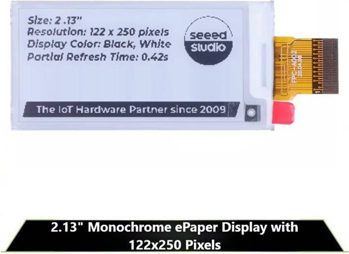 Seeed Studio 2.13-inch Monochrome ePaper Display Module 122 × 250 Pixels