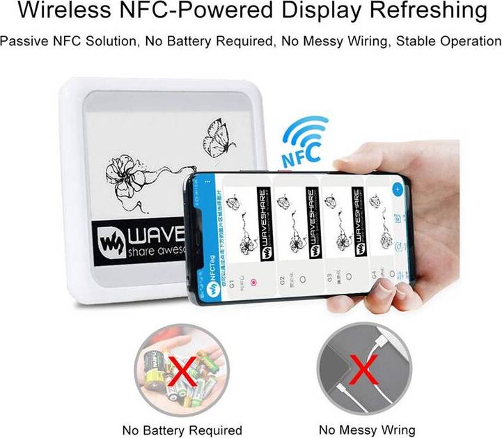 Waveshare 4.2 Inch Wireless NFC Powered EPaper E Ink Display Module