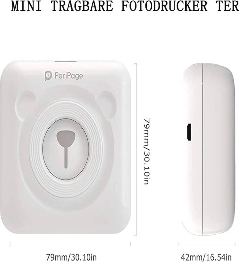 PeriPage Compact Inkless Mini Printer - White